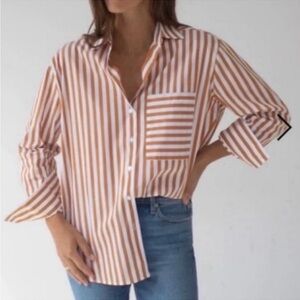 AYR The Deep End in Apertif Tan Brown Orange Stripe, L